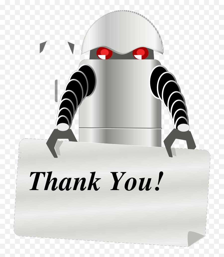 Robot With Thank You Sign Svg Vector - Robot On A Wheel Png,Thank You Icon Vector