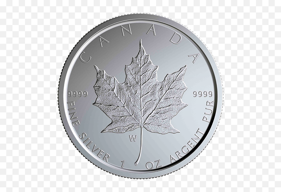 Pure Silver Coin U2013 W Mint Mark Maple Leaf - 2020 Silver Maple Leaf Png,Canada Maple Leaf Png