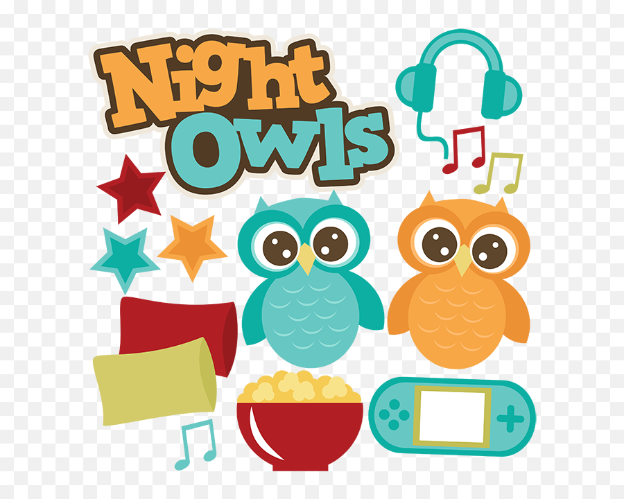 Night Owls Svg Files Sleepover Popcorn File - Clipart Sleepover Png,Night Owl Icon