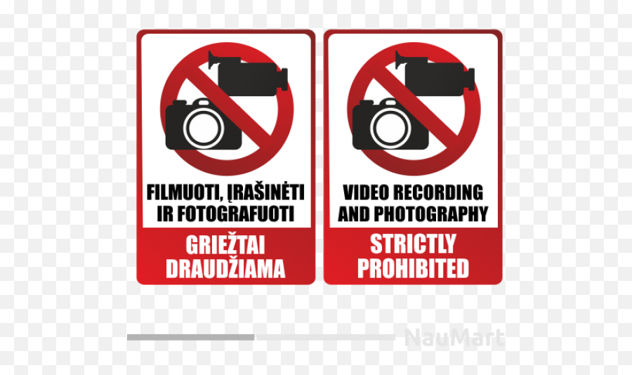 Video Recording And Photography Prohibited Sign Sticker - Graphic ...