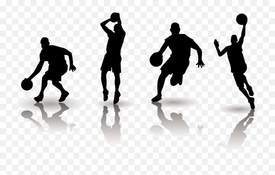 Basketball Football Clip Art - Youth Basketball Silhouette Png,Basketball Player Silhouette Png