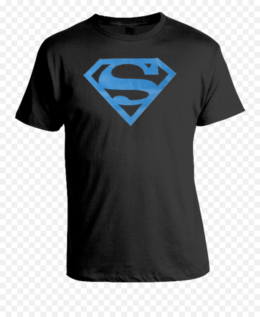Superman T Shirt Blue Logo - Superman Black T Shirt With Blue Logo Png,Blank Superman Logo