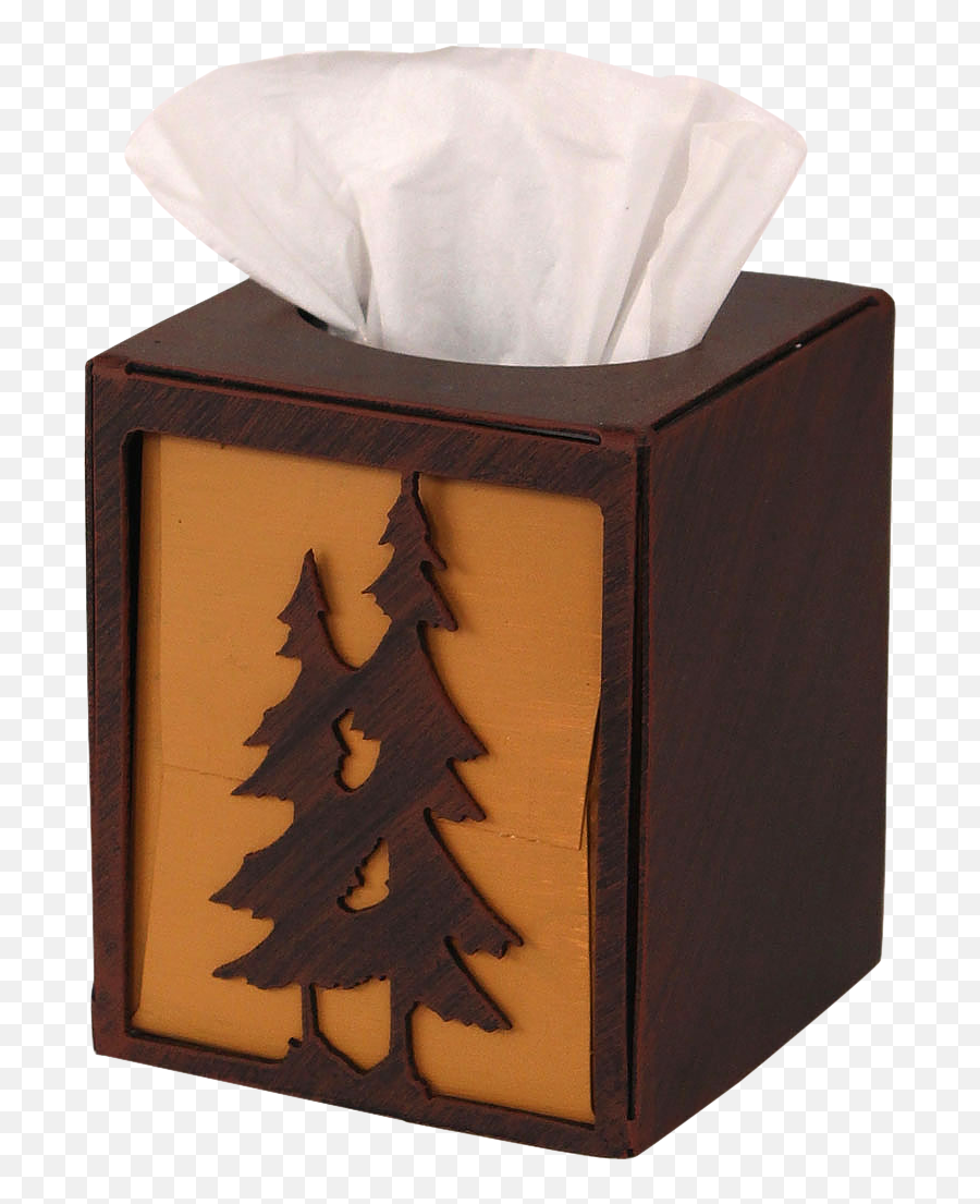 Iron Double Pine Tree Square Tissue Box Cover - Facial Tissue Png,Tissue Box Png