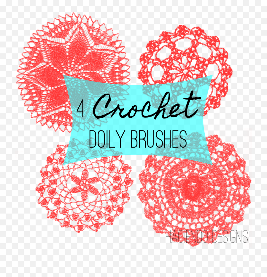 4 Crochet Doily Photoshop Brushes - Paper Rosette Clip Art Adobe Photoshop Png,Doily Png