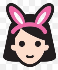 Woman With Bunny Ears Emoji For Facebook Email U0026 Sms Id - Emoji Png,Rabbit Ears Png