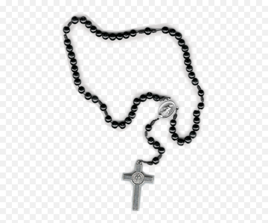 Black Rosary With Benedictine Crucifix - Benedictine Rosary Png,Rosary Png