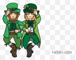 Leprechauns Dancing Illustration - Twinkl Leprechaun Png,Leprechaun Png