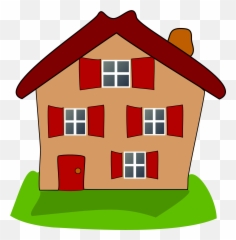 Clipartpainted House With Four Open Windows - House With Four Windows Png,Open Window Png