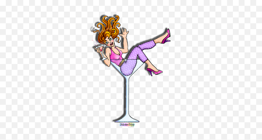Download Glasses Clipart Martini - Girl In Cocktail Glass Cartoon Girl In Martini Glass Png,Cocktail Glass Png