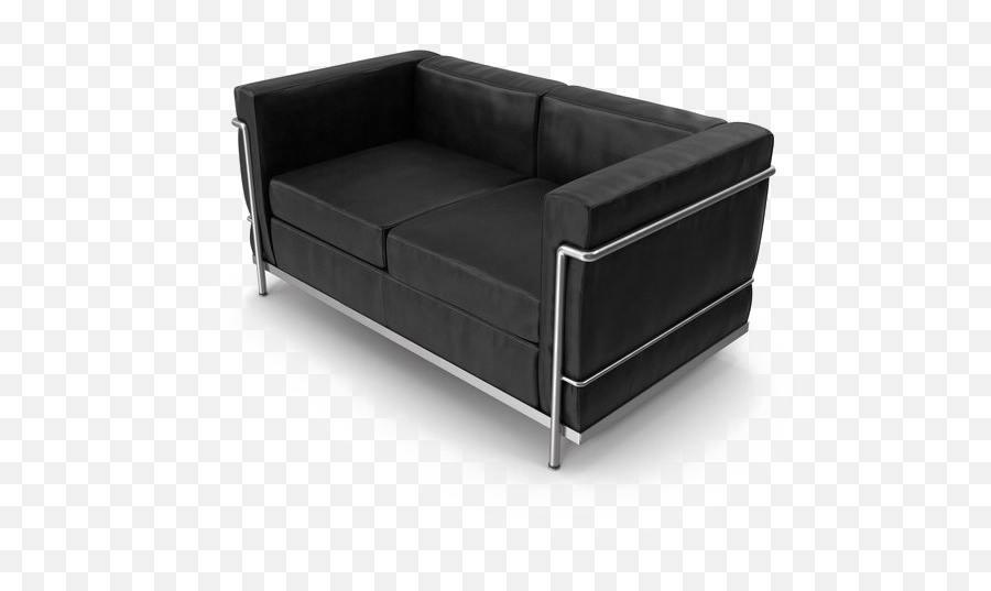 Black Sofa Transparent Background Png - Two Seater Modern Sofa,Couch Transparent Background