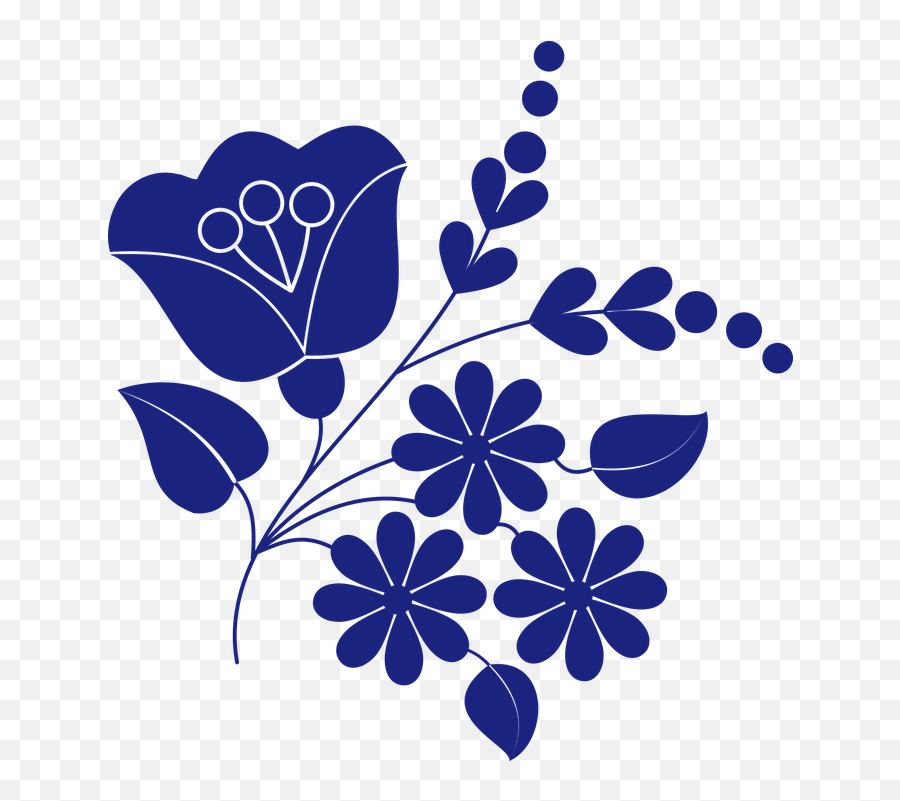 Floral Sample Motif - Free Vector Graphic On Pixabay Folk Art Black And White Png,Floral Pattern Png