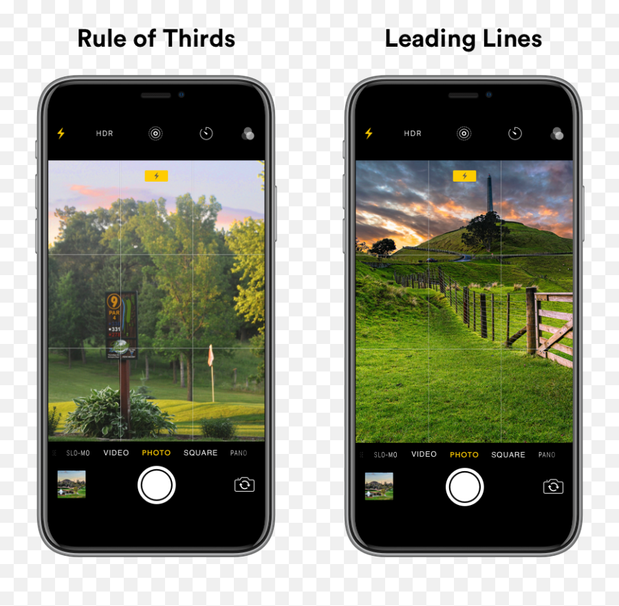 Golf Course Mobile Phone Photography Tips - Samsung Galaxy Png,Rule Of Thirds Grid Png