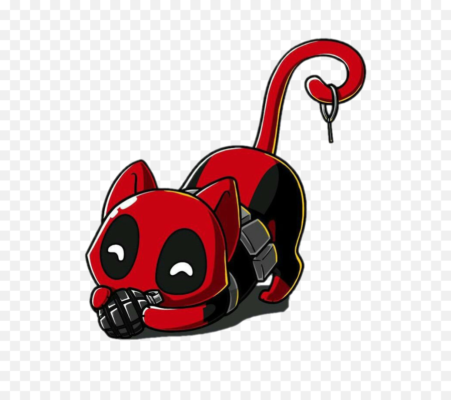 Freetoedit Cat Cute Deadpool Bomb Grenade - Deadpool Gato Deadpool Cat Png,Dead Pool Png