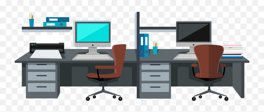 Office Room Vector Png - Office Room Vector Png,Computer Desk Png