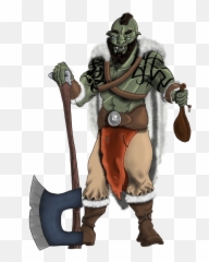 Orc Drawing Barbarian - Axe Half Orc Barbarian Png,Orc Png