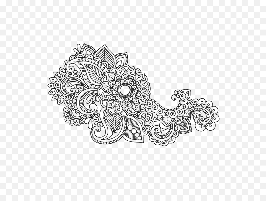 Jpg Black And White Library Mandala - Mehndi Design Vector Png,Henna Png