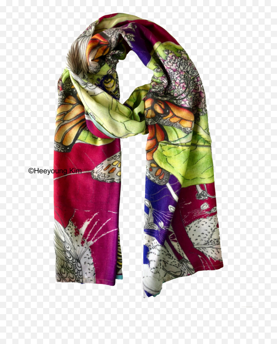 Monarch Scarf Cashmere U0026 Silk - Shopbotanical Art By Heeyoung Kim Png,Silk Png