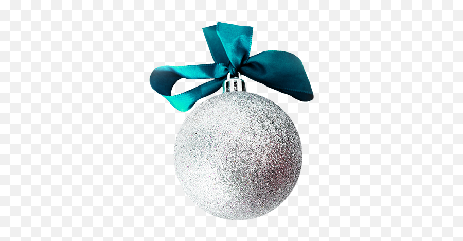 Free Christmas Clip Art - Silver Bauble With Blue Bow Transparent Png,Christmas Ball Png