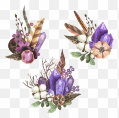 Watercolor Painting Gemstone Spotify - Watercolor Flowers Watercolor Gemstones Png,Crystals Png