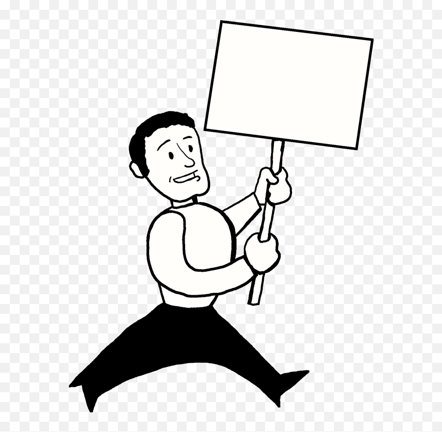 Angry - Clipart Person Holding Sign Full Size Png Download,Angry Person Png