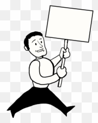 Angry - Clipart Person Holding Sign Full Size PNG Download