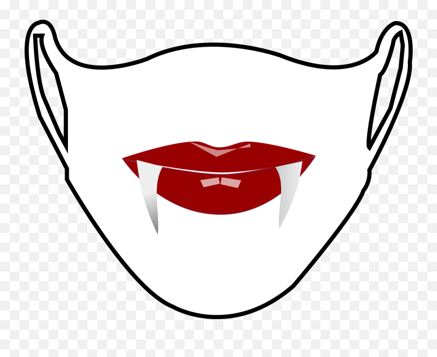 Vampire Lips Mask - Free Vector Graphic On Pixabay Vampire Face Mouth Svg Png,Fangs Transparent
