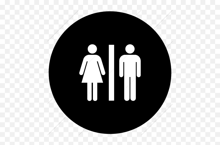 Flat Circle White - Girl And Boy Signage Png,Latrine Icon