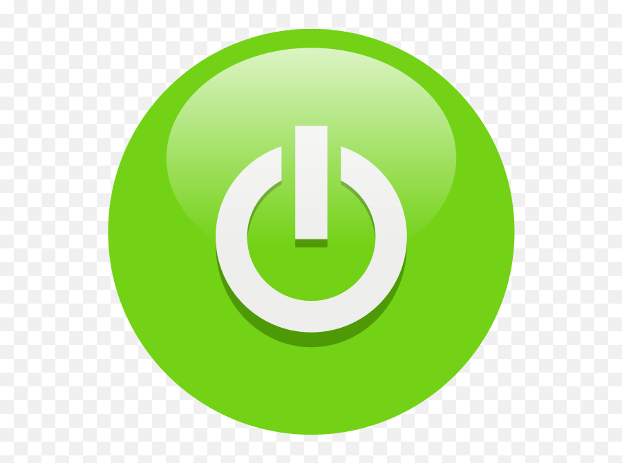 Green Computer Switch Icon Symbol With Glossy Design Free - Green Power On Symbol Png,Icon Filetype Psd