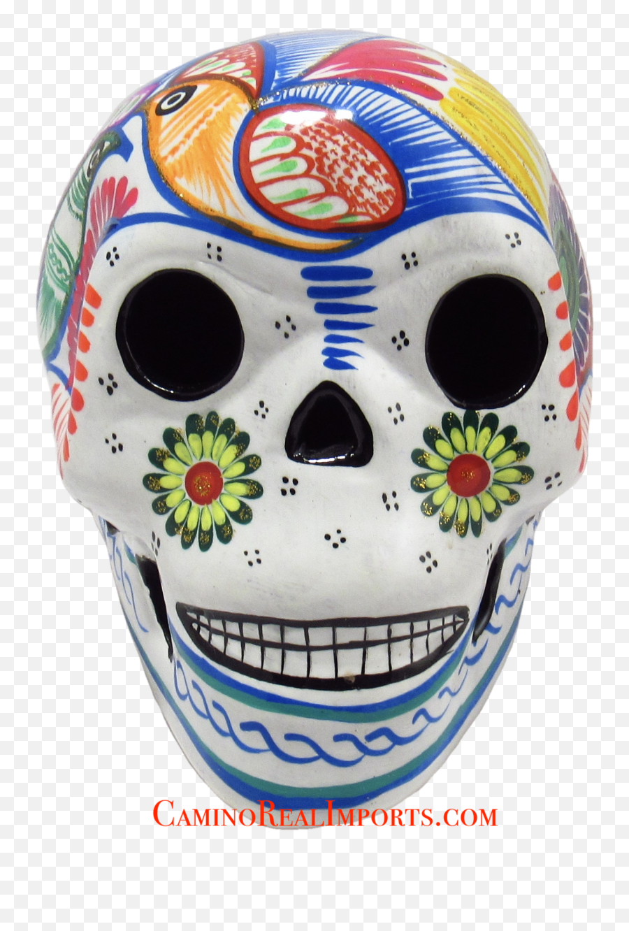 Day Of The Dead Hand Painted Skull Mcs006 - Skull Png,Day Of The Dead Png