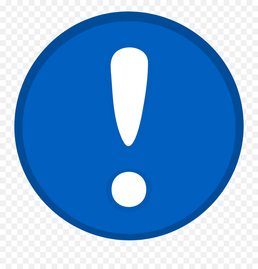 Exclamation Mark Round Blue - Blue Circle With Exclamation Point Png,Exclamation Point Png