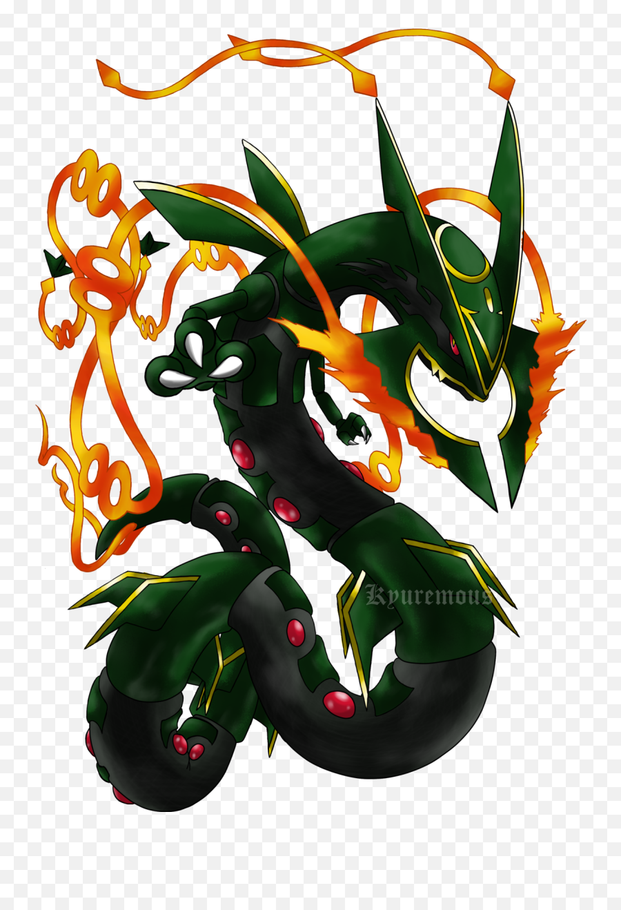 Download Mega Rayquaza V2 No Bg By Kyuremous - Pokémon Mega Illustration Png,Rayquaza Png