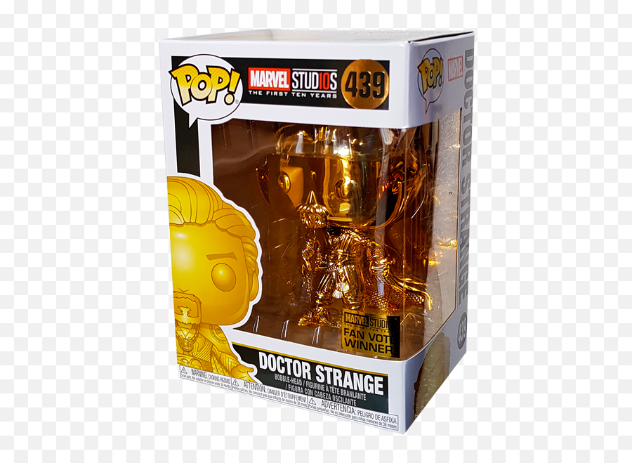 Marvel Studios 10th Anniversary - Doctor Strange Gold Chrome Pop Vinyl Figure Lotso Funko Pop Box Png,Dr Strange Transparent