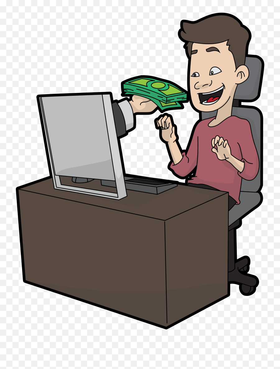 Make Money Playing Video Games It Is Not Just A Pipe Dream - Guy On Computer Cartoon Png,Video Games Png