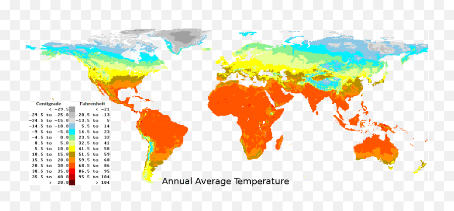 World Climate Maps - Temperature Map Of The World Png,Global Map Png