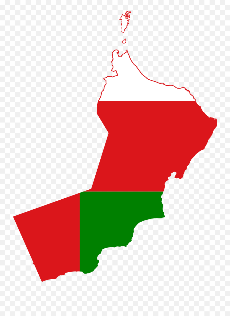 Flag Map Of Oman - Flag Map Of Oman Png,Oman Flag Png