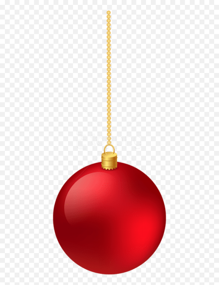 Download Hd Free Png Christmas Classic Red Hanging Ball - Red Hanging Christmas Ball Png,Christmas Ball Png