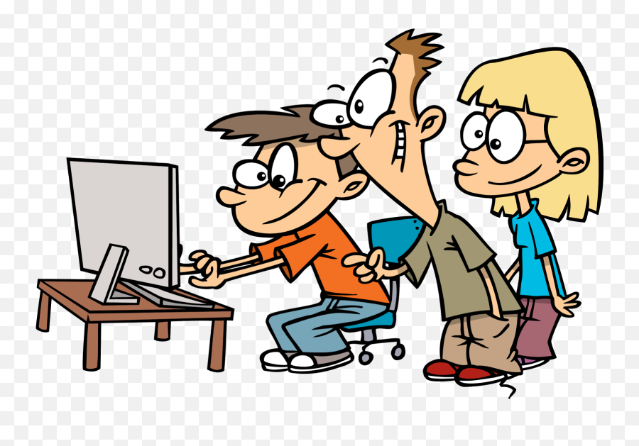 Student Working - Students Working Clipart Png,Cartoon Computer Png - free  transparent png images 