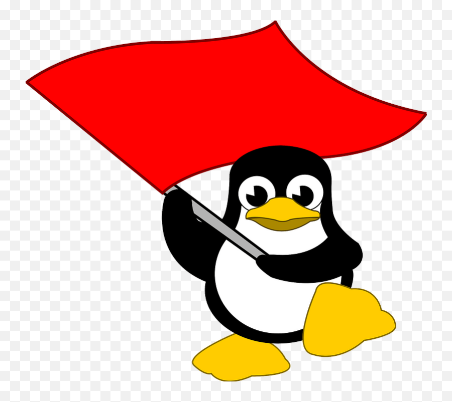 Penguin With Red Flag Clipart Free Download Transparent - Tux Penguin Flag Png,Communist Flag Png