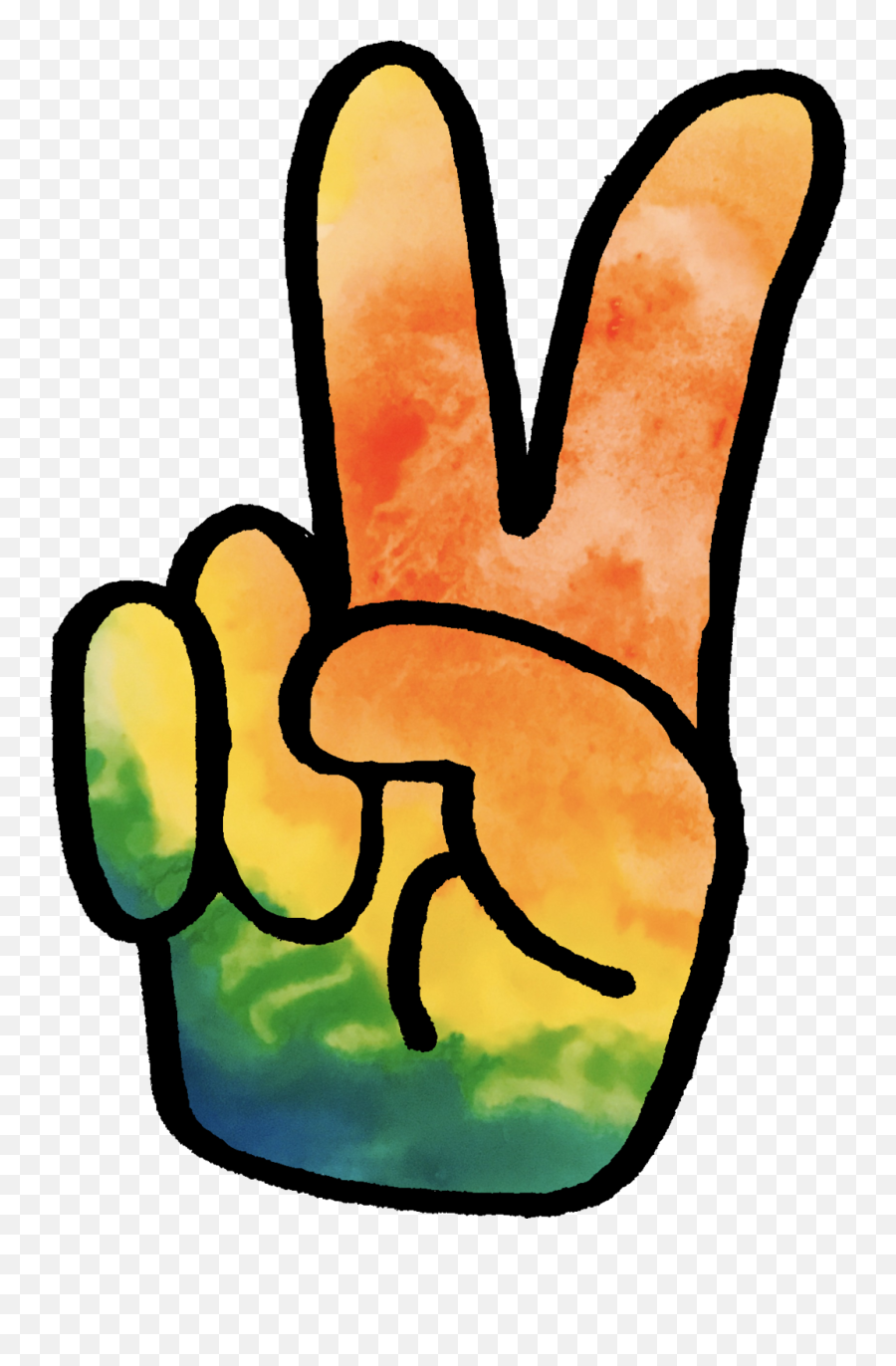 Peace Sign Hand - Tiedye Transparent Png Original Size Tie Dye Peace Sign Clipart,Peace Hand Sign Png