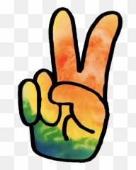 Peace Sign Hand - Tiedye Transparent Png Original Size Dye Clipart
