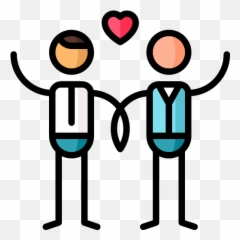 Line And Color Wedding Couple Icon - Wedding Icons 730 png