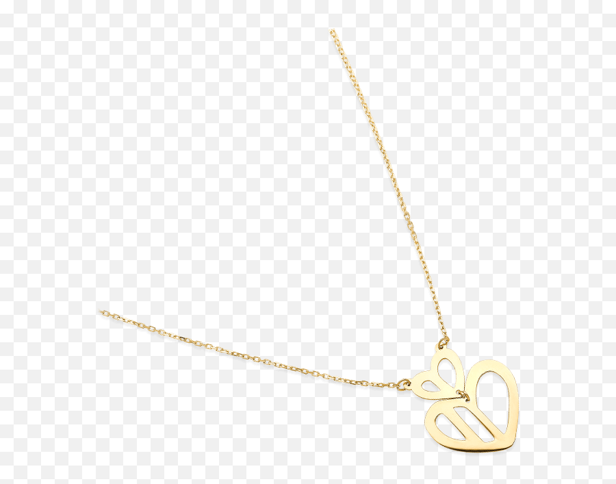 Double Heart Necklace Yellow Gold - Solid Png,Double Heart Png