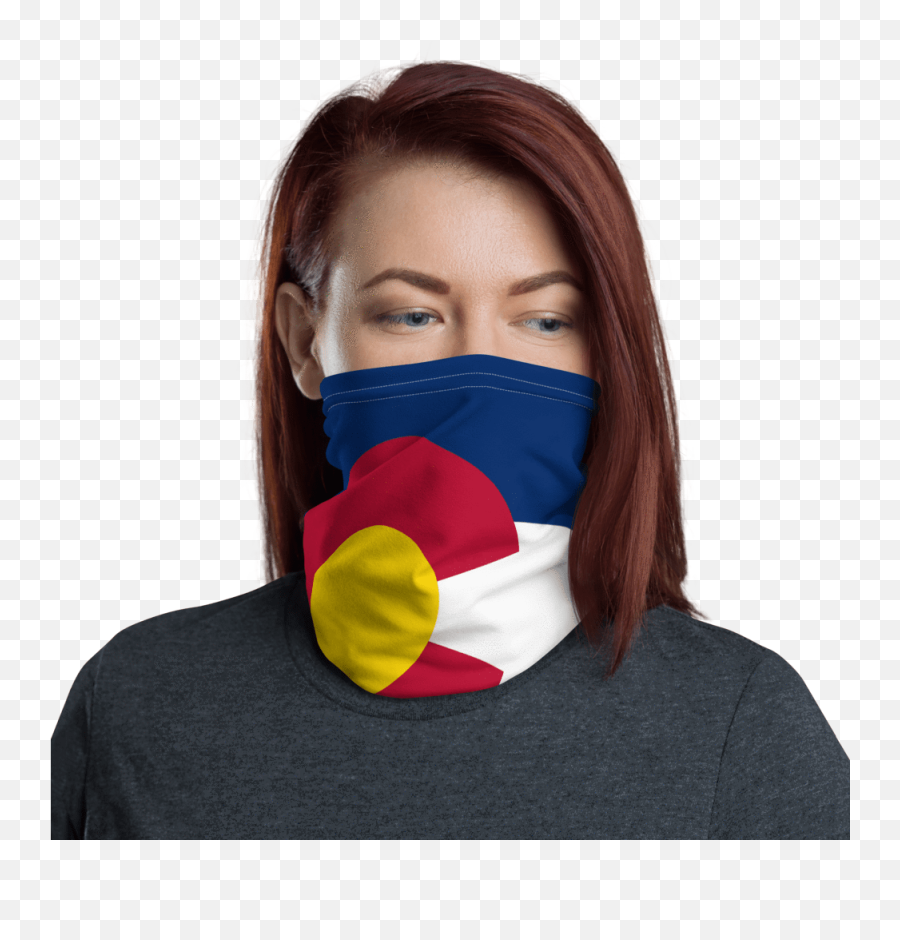 Colorado Flag Neck Gaiter - Cat Halloween Woth Face Mask Makeup Png,Colorado Flag Png