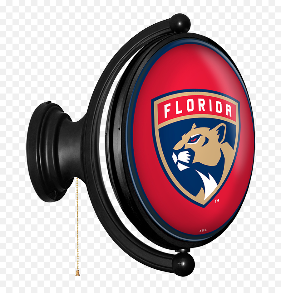 Florida Panthers Original Oval Rotating Lighted Wall Sign - Florida Panthers Logo Png,Samsung Circle With Plus Sign Icon