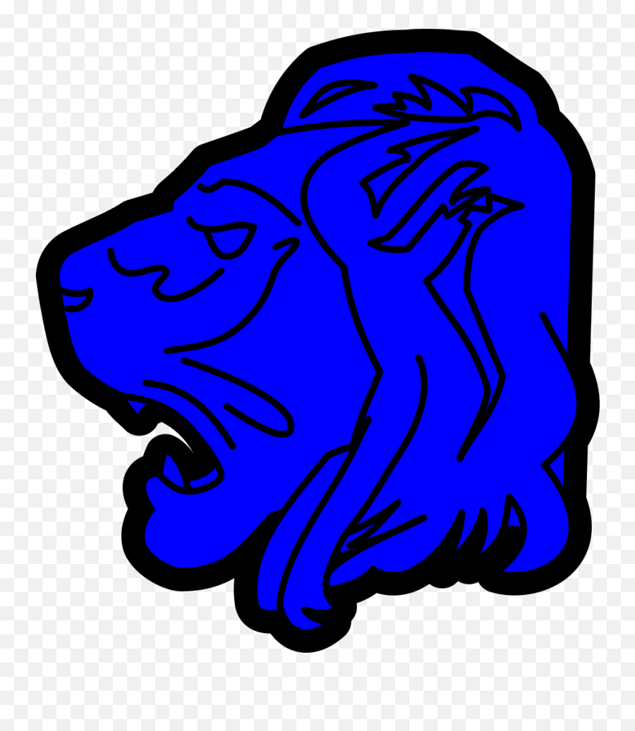 Lion Head Blue Clip Art - Vector Clip Art Clip Art Png,Lion Head Transparent