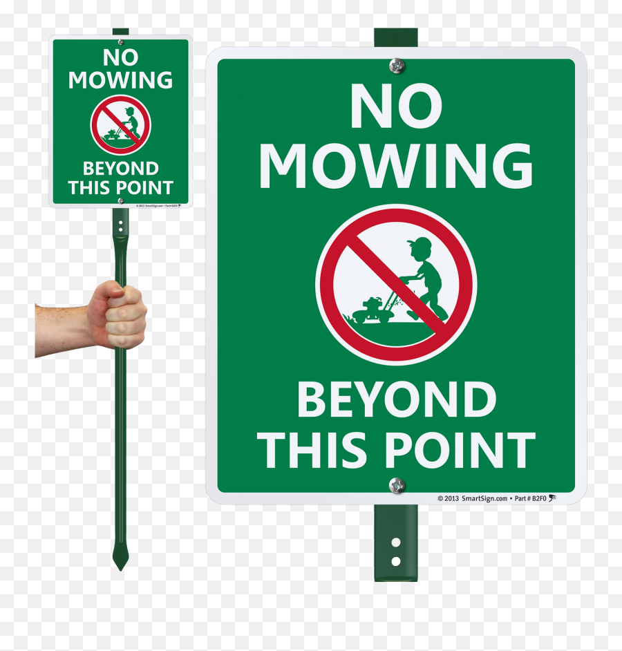 Keep Off Grass Lawnboss Sign U0026 Stake Kit No Mowing Beyond This Point With Graphic - Please Be Respectful Dog Sign Png,Mowing Icon