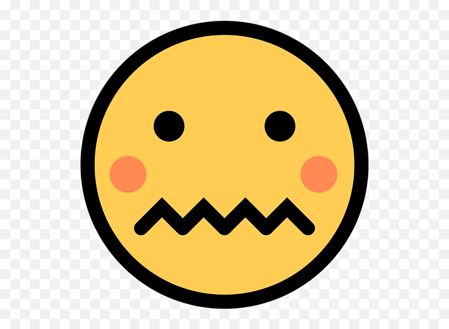 Smiley Face A Bit Shamed Rosey Cheeks Expressionless T - Wide Grin Png,Scary Face Icon