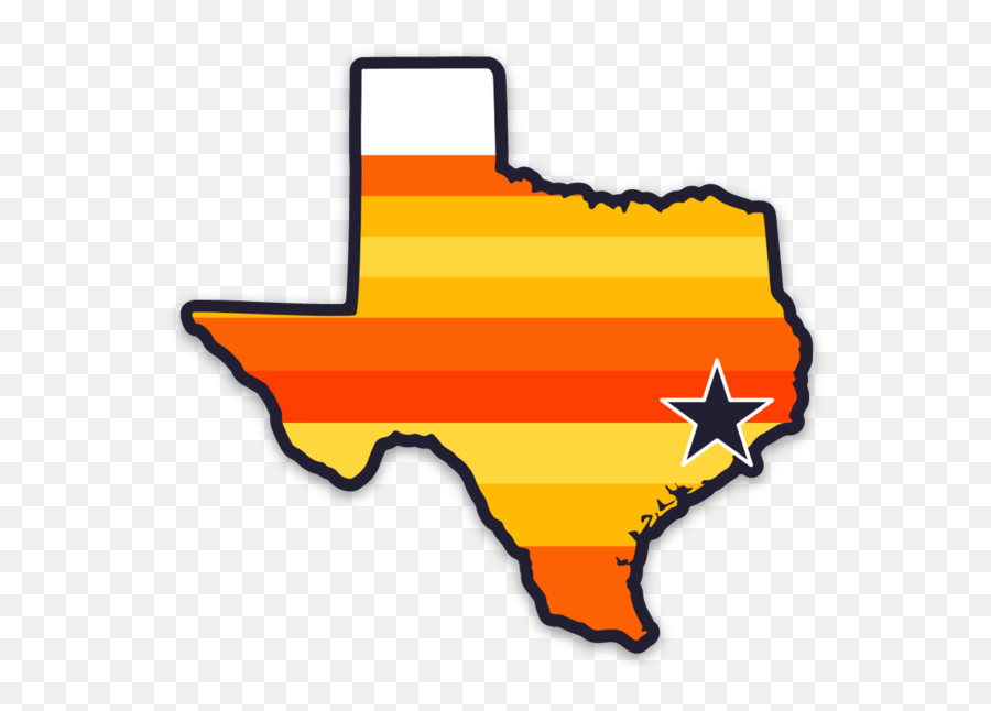 Texas Retro Astros Colors Sticker - Astros Texas Png,Astros Png