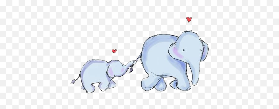 Elephant Infant Mother Illustration - Mom And Baby Elephant Illustration Png,Baby Elephant Png