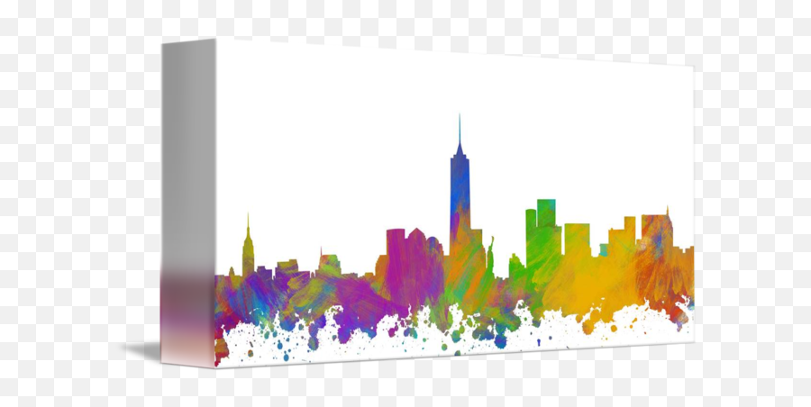 New York City Skyline Silhouette I By Ricky Barnard - New York City Skyline Silhouette Png,New York Skyline Silhouette Png